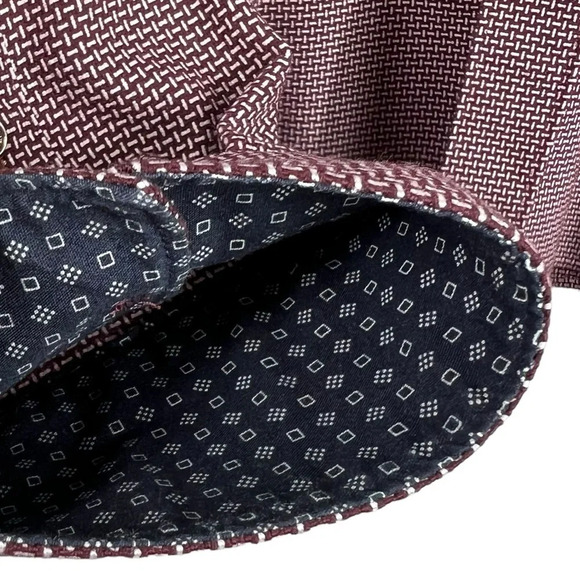 TED BAKER Soft Heavy Fabric Button Down Long Sleeve Men’s Patterned Shirt - Picture 4 of 7